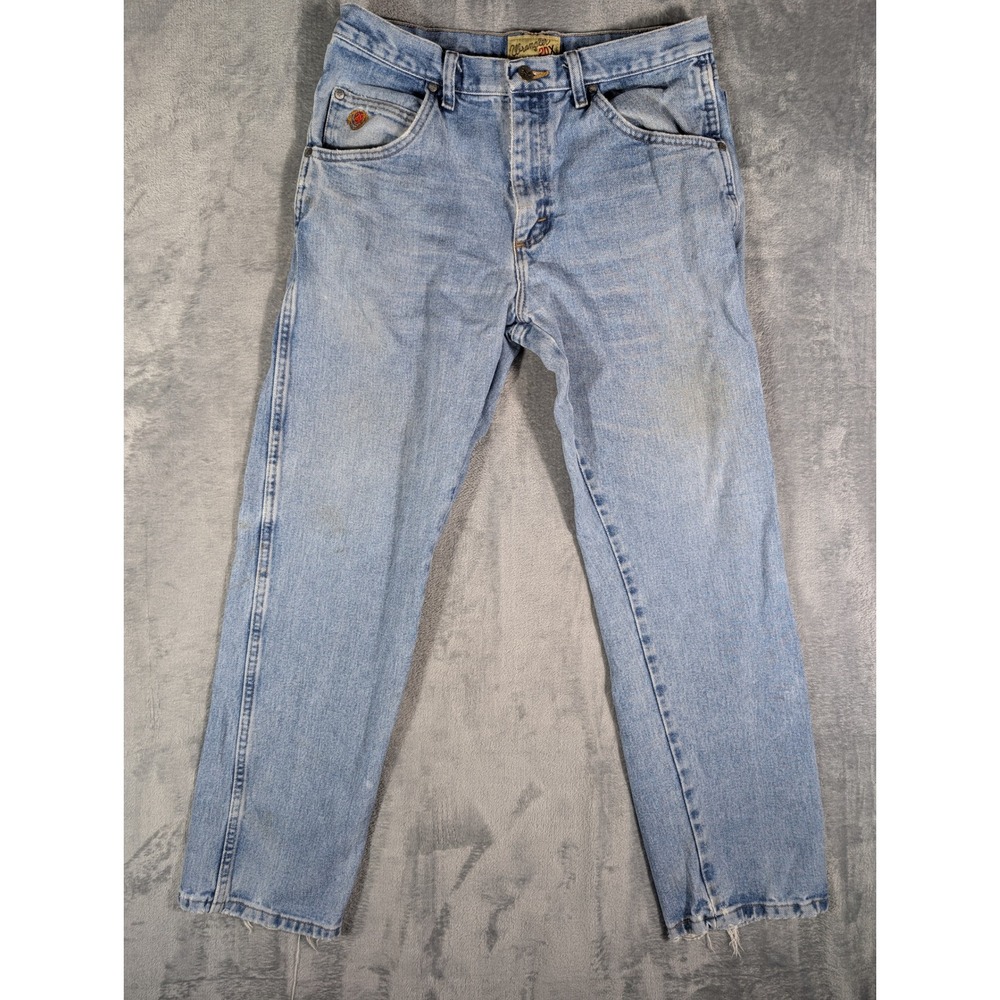 Wrangler 20X Style 22 Jean Mens 32x30 Vintage Light Wash Straight Distressed VTG